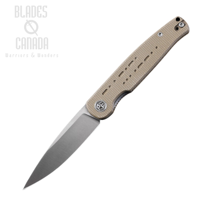 Petrified Fish Morse Folding Knife, 154CM Satin, Micarta Khaki, PFE07KMS